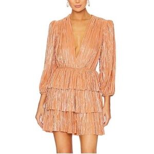 Sabina Musayev Shimmering Mina Dress in Peach